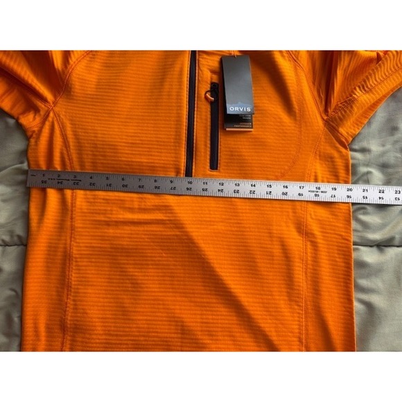 NEW Orvis Horseshoe Hills Fleece 1/4 Zip Long Sleeve Shirt Size SMALL Orange - Picture 10 of 12